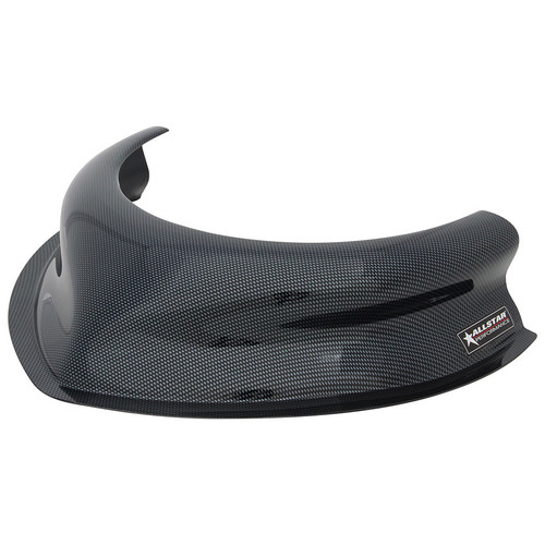 Hood Scoop - 3.5 in Height - Tapered Front - Plastic - Carbon Fiber Look - Each