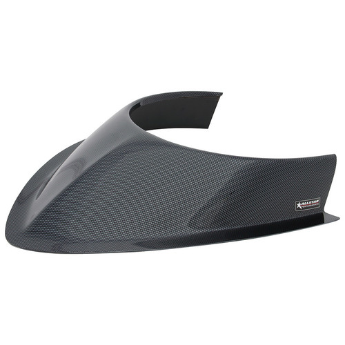 Hood Scoop - 3.5 in Height - Tapered Front - Offset Sides - Plastic - Carbon Fiber Look - Each