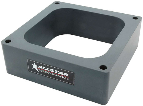 Carburetor Spacer - Drag Hi-Flow - 2 in Thick - Open - Dominator Flange - Plastic - Gray - Each Carburetor Spacer - Drag Hi-Flow - 2 in Thick - Open - Dominator Flange - Plastic - Gray - Each