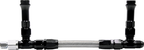 Carburetor Fuel Line - 8 AN Male Inlet - Dual 3/4-16 in O-Ring Male Outlets - Braided Stainless Hose - Black - Holley 4150 - Kit Carburetor Fuel Line - 8 AN Male Inlet - Dual 3/4-16 in O-Ring Male Outlets - Braided Stainless Hose - Black - Holley 4150 - Kit