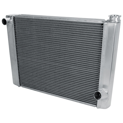 Radiator - 26 in W x 19 in H x 2.25 in D - Single Pass - Driver Side Inlet - Passenger Side Outlet - Aluminum - Natural - Each Radiator - 26 in W x 19 in H x 2.25 in D - Single Pass - Driver Side Inlet - Passenger Side Outlet - Aluminum - Natural - Each
