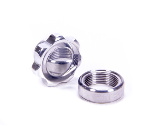 Bung and Cap Kit - 1.375 in Opening - Weld-On - Steel Bung - Aluminum Threaded Cap - Polished - Kit