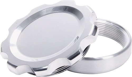 Bung and Cap Kit - 3 in Opening - Weld-On - Aluminum Bung - Aluminum Threaded Cap - Polished Anodized - Kit