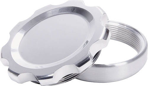 Bung and Cap Kit - 3 in Opening - Weld-On - Steel Bung - Aluminum Threaded Cap - Polished - Kit