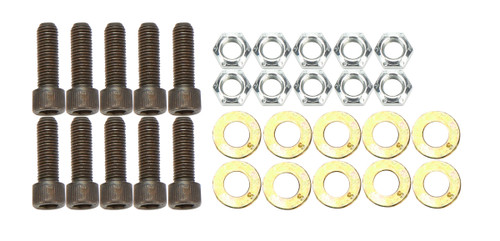Brake Rotor Bolt - 5/16-24 in Thread - 1 in Long - Allen Head - Nuts / Washers Included - Steel - Black Oxide - Set of 10 Brake Rotor Bolt - 5/16-24 in Thread - 1 in Long - Allen Head - Nuts / Washers Included - Steel - Black Oxide - Set of 10