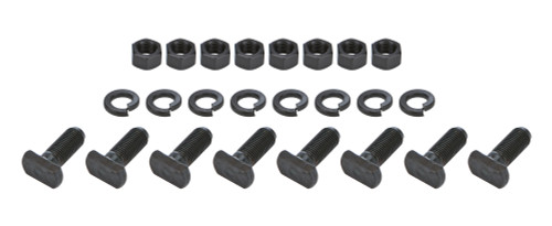 T-Bolt - 1/2-20 in Thread - 1.125 in Long - Nuts / Washers - Steel - Black Oxide - Backing Plate - Ford 9 in - Set of 8