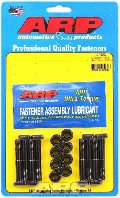 Connecting Rod Bolt Kit - High Performance - 8 mm Bolt - 8740 - Chromoly - Black Oxide - Mitsubishi 4-Cylinder - Set of 8