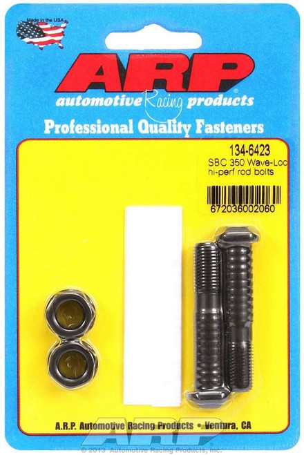 Connecting Rod Bolt Kit - High Performance Wave-Loc - 3/8 in Bolt - 8740 - Chromoly - Black Oxide - Large Journal - Small Block Chevy - Pair