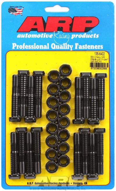 Connecting Rod Bolt Kit - High Performance Wave-Loc - 3/8 in Bolt - 8740 - Chromoly - Black Oxide - Big Block Chevy - Set of 16 Connecting Rod Bolt Kit - High Performance Wave-Loc - 3/8 in Bolt - 8740 - Chromoly - Black Oxide - Big Block Chevy - Set of 16