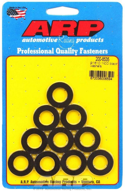 Flat Washer - Special Purpose - 0.563 in ID - 1 in OD - 0.12 in Thick - Chromoly - Black Oxide - Set of 10