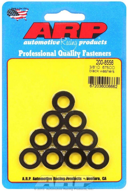 Flat Washer - Special Purpose - 0.375 in ID - 0.675 in OD - 0.12 in Thick - Chromoly - Black Oxide - Set of 10 Flat Washer - Special Purpose - 0.375 in ID - 0.675 in OD - 0.12 in Thick - Chromoly - Black Oxide - Set of 10