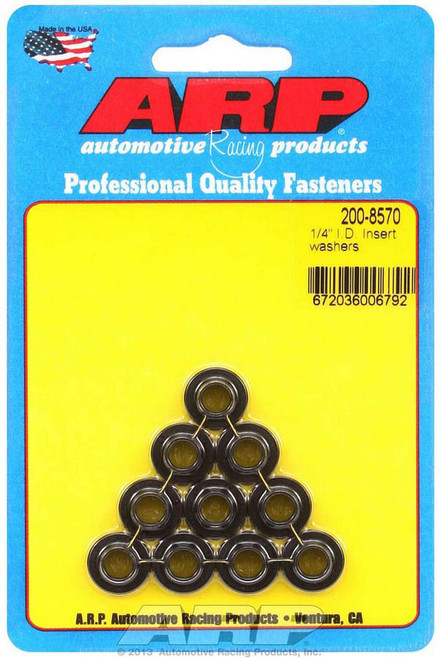 Head Bolt Washer - 0.562 in OD - 0.25 in ID - 0.318 in Insert OD - Chromoly - Black Oxide - Head Bolts - Set of 10 Head Bolt Washer - 0.562 in OD - 0.25 in ID - 0.318 in Insert OD - Chromoly - Black Oxide - Head Bolts - Set of 10