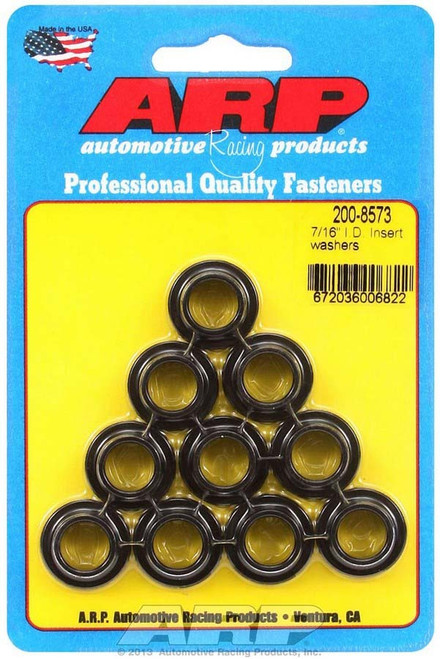 Head Bolt Washer - 0.812 in OD - 0.438 in ID - 0.571 in Insert OD - Chromoly - Black Oxide - Head Bolts - Set of 10
