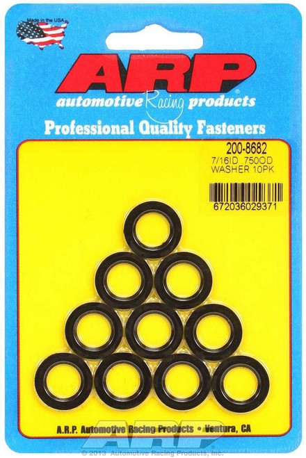 Flat Washer - Special Purpose - Chamfered - 0.438 in ID - 0.75 in OD - 0.073 in Thick - Chromoly - Black Oxide - Set of 10