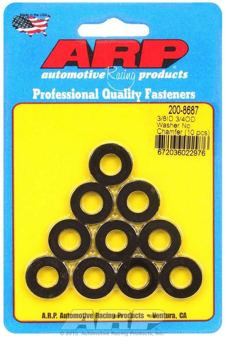 Flat Washer - Special Purpose - 0.375 in ID - 0.75 in OD - 0.12 in Thick - Chromoly - Black Oxide - Set of 10