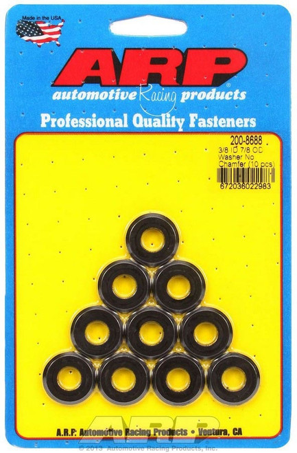 Flat Washer - Special Purpose - 0.375 in ID - 0.875 in OD - 0.15 in Thick - Chromoly - Black Oxide - Set of 10