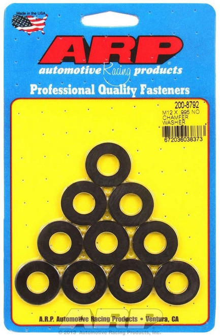 Flat Washer - Special Purpose - 12 mm ID - 0.995 in OD - 0.118 in Thick - Chromoly - Black Oxide - Set of 10