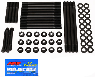 Cylinder Head Stud Kit - 12 Point Nuts - Chromoly - Black Oxide - 4BT - Dodge Cummins - Kit