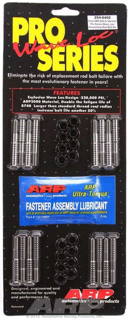 Connecting Rod Bolt Kit - Pro Series Wave-Loc - 5/16 in Bolt - ARP2000 - Chromoly - Natural - Small Block Ford - Set of 16 Connecting Rod Bolt Kit - Pro Series Wave-Loc - 5/16 in Bolt - ARP2000 - Chromoly - Natural - Small Block Ford - Set of 16