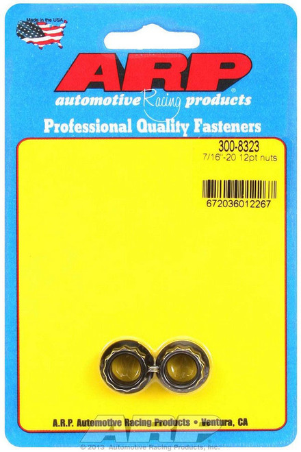 Nut - 7/16-20 in Thread - 1/2 in 12 Point Head - Chromoly - Black Oxide - Pair