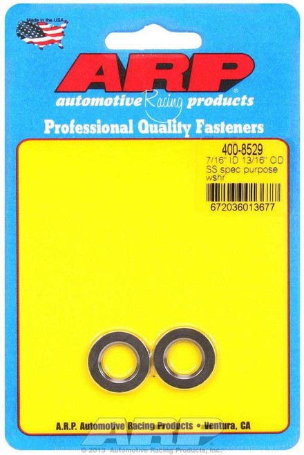 Flat Washer - Special Purpose - Chamfered - 0.438 in ID - 0.812 in OD - 0.12 in Thick - Stainless - Polished - Pair