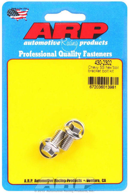 Coil Bracket Bolt Kit - Hex Head - Stainless - Polished - Chevy - Pair