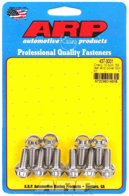 Differential Cover Bolt Kit - 5/16-18 in thread - 0.750 in Long - 12 Point Head - Stainless - Polished - GM 10-Bolt - Set of 10