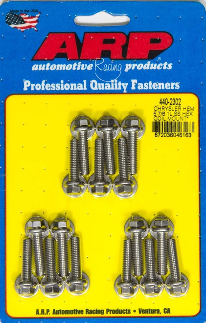 Coil Bracket Bolt Kit - Hex Head - Stainless - Polished - Mopar Gen III Hemi - Set of 16