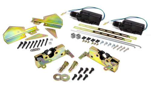 Door Latch - Large Bear Claw - Power Locking - Hardware / Strikers Included - Steel - Cadmium - Kit Door Latch - Large Bear Claw - Power Locking - Hardware / Strikers Included - Steel - Cadmium - Kit