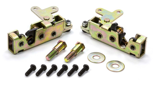 Door Latch - Mini Bear Claw - Manual Locking - Hardware / Strikers Included - Steel - Cadmium - Pair