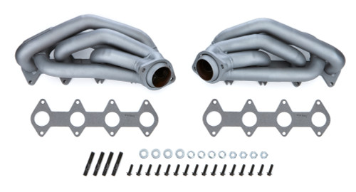 Headers - Tuned Length Shorty - 1.625 in Primary - Stock Collector Flange - Gaskets / Hardware Included - Steel - Titanium Ceramic - Ford Modular - Ford Mustang 2005-10 - Pair