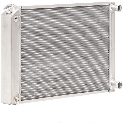 Radiator - Bone Yard - 22 in W x 19.5 in H x 3 in D - Passenger Side Inlet - Passenger Side Outlet - Aluminum - Natural - GM LS-Series - Each Radiator - Bone Yard - 22 in W x 19.5 in H x 3 in D - Passenger Side Inlet - Passenger Side Outlet - Aluminum - Natural - GM LS-Series - Each