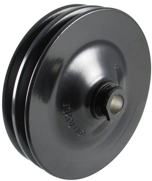 Power Steering Pump Pulley - V-Belt - 2 Groove - Bolt-On - 5.75 in Diameter - Steel - Black Paint - Universal - Each