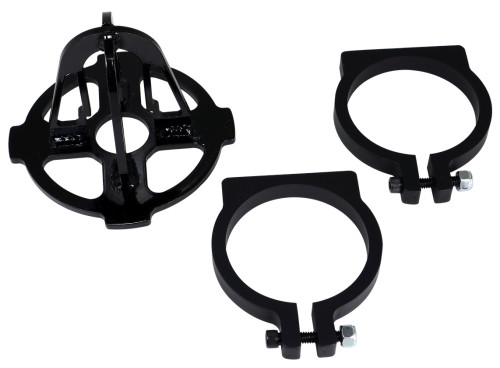 Spring Cup - Lower - Rear - Clamp-On - Mounts Included - Steel - Black Powder Coat - Universal - Each