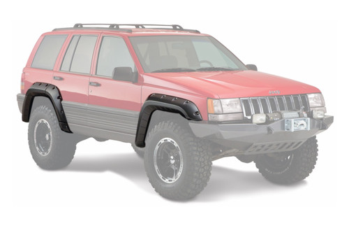 Fender Flare - Pocket Style - Cut-Out - Front / Rear - 2 in Wide - Plastic - Black - Jeep Grand Cherokee 1993-98 - Kit