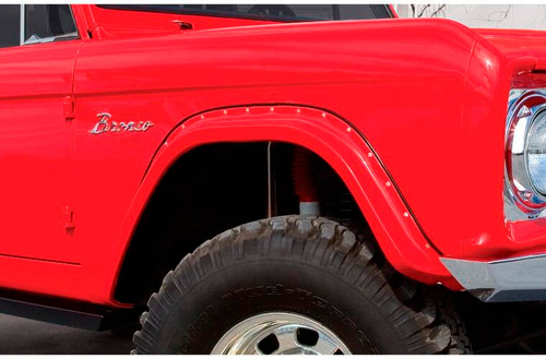 Fender Flare - Pocket Style - Cut-Out - Front - 1.50 in Wide - Plastic - Black - Ford Compact SUV 1966-77 - Pair