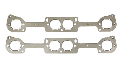 Exhaust Header / Manifold Gasket - 1.60 x 1.85 in Oval Port - Multi-Layer Steel - 13 Degree Brodix / Dart Heads - Small Block Chevy - Pair