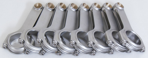 Connecting Rod - H Beam - 6.385 in Long - Bushed - 7/16 in Cap Screws - ARPL19 Bolt - Forged - Steel - Big Block Chevy - Set of 8 Connecting Rod - H Beam - 6.385 in Long - Bushed - 7/16 in Cap Screws - ARPL19 Bolt - Forged - Steel - Big Block Chevy - Set of 8