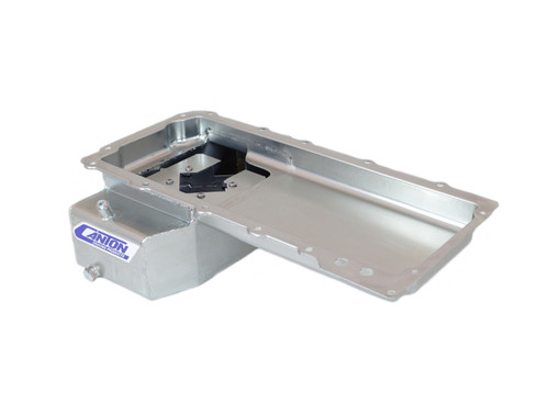 Engine Oil Pan - Street / Strip / Road Race - Front Sump - 6.5 qt - 5.625 in Deep - Steel - Cadmium - GM LS-Series - Each