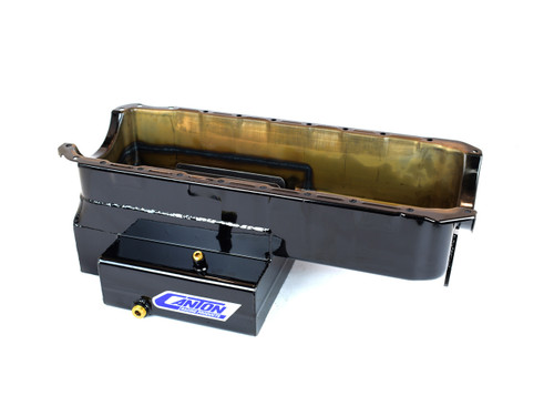 Engine Oil Pan - Marine - Rear Sump - 10 qt - 8.5 in Deep - Steel - Black Powder Coat - 2-Piece Rear Main - Big Block Chevy - Each