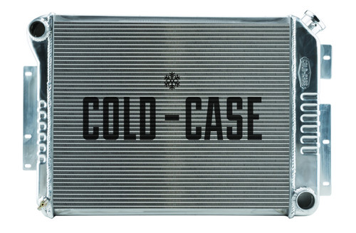 Radiator - 28.8 in W x 18.5 in H x 3 in D - Driver Side Inlet - Passenger Side Outlet - Aluminum - Polished - Manual - Small Block Chevy - GM F-Body 1967-69 - Each