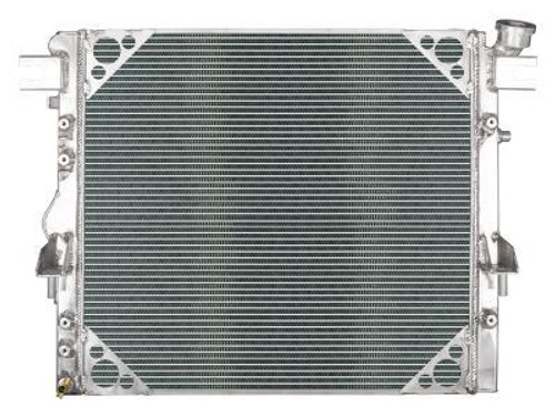 Radiator - XD - 28.75 in W x 21.656 in H x 2.5 in D - Passenger Side Inlet - Passenger Side Outlet - Aluminum - Polished - Mopar Gen III Hemi / GM LS-Series - Jeep Wrangler JK 2007-18 - Each