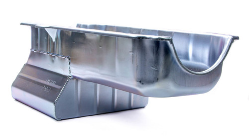 Engine Oil Pan - Street / Strip - Rear Sump - 8 qt - 8 in Deep - T Style Sump - Steel - Zinc Plated - 1-Piece Seal - Small Block Chevy - Each