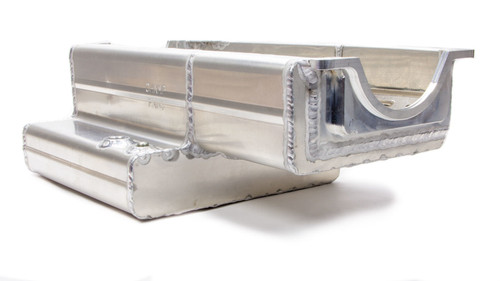 Engine Oil Pan - Rear Sump - 8.5 qt - 7 in Deep - Aluminum - Natural - 2-Piece seal - Small Block Chevy - Each Engine Oil Pan - Rear Sump - 8.5 qt - 7 in Deep - Aluminum - Natural - 2-Piece seal - Small Block Chevy - Each