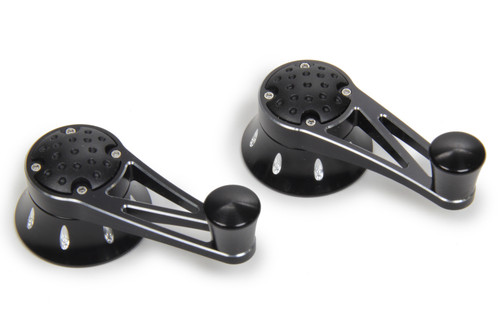 Vent Window Crank - Truss Style - Aluminum - Black Anodized / Machined - Ford / GM - Pair
