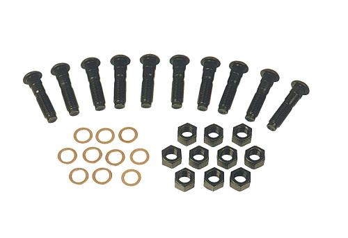 Differential Housing Stud - 3/8-24 in Thread - 1.575 in Long - Nuts / Copper Sealing Washers included - Grade 8 - Steel - Ford 9 in - Set of 10 Differential Housing Stud - 3/8-24 in Thread - 1.575 in Long - Nuts / Copper Sealing Washers included - Grade 8 - Steel - Ford 9 in - Set of 10