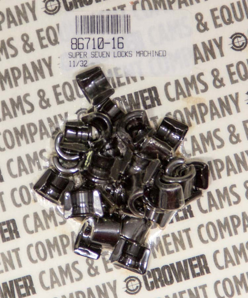 Valve Lock - Super 7 Degree - 11/32 in Valve Stem - Standard Height - Chromoly - Black Oxide - Set of 16
