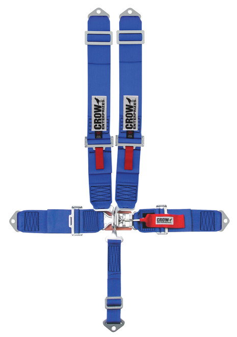 Harness - 5 Point - Latch and Link - SFI 16.1 - 50 in Length - Pull Down Adjust - Bolt-In / Wrap Around - Individual Harness - Black Hardware - Blue - Kit