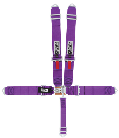 Harness - 5 Point - Latch and Link - SFI 16.1 - 50 in Length - Pull Down Adjust - Bolt-In / Wrap Around - Individual Harness - Purple - Kit
