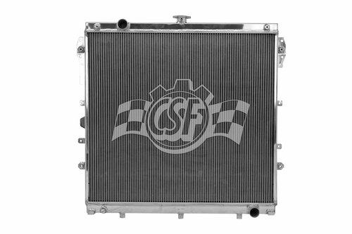 Radiator - 28.75 in W x 2.063 in D - Single Pass - Driver Side Inlet - Passenger Side Outlet - Aluminum - Polished - Toyota Fullsize Truck 2007-20 - Each